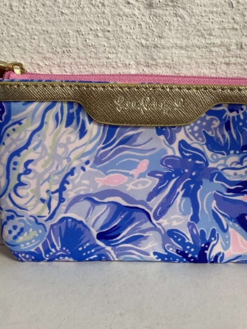 NWOT Lilly Pulitzer ID Case Mini Wallet Shade Seekers Card Holder Keychain Ring